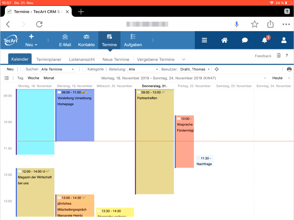 TecArt CRM Personal Planung