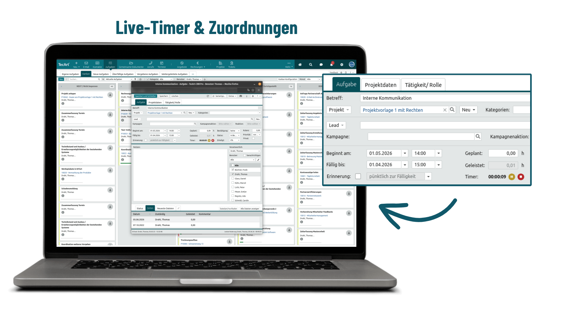 Live-Timer & Zuordnungen