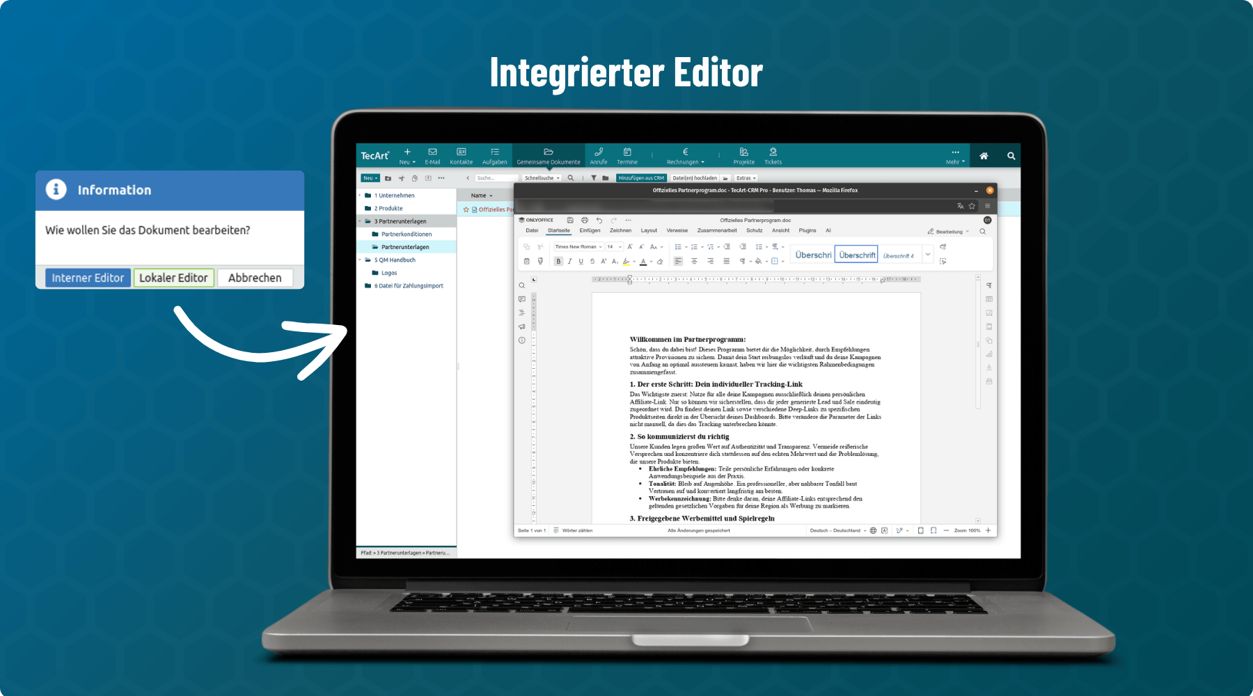 Integrierter Editor