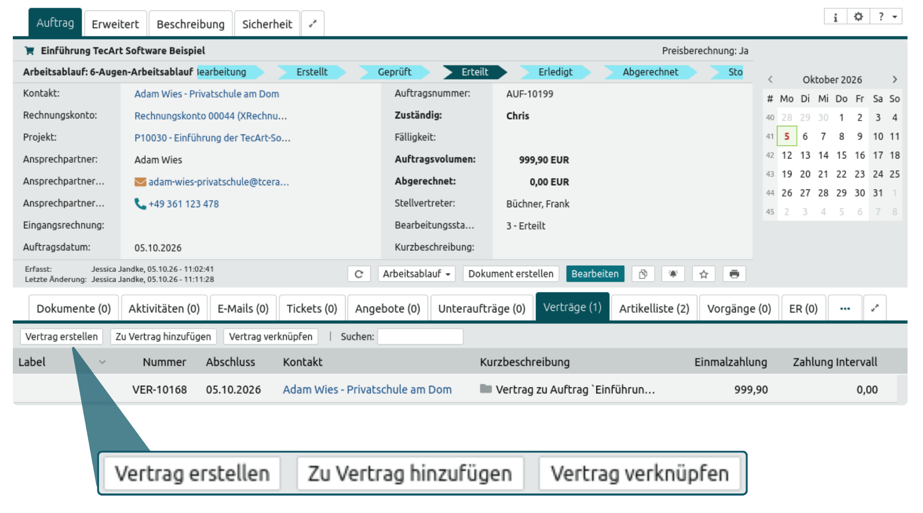 Vom Auftrag zum Vertrag 