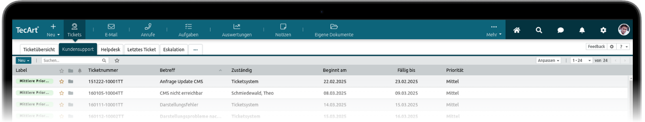 Ticketsystem in TecArt