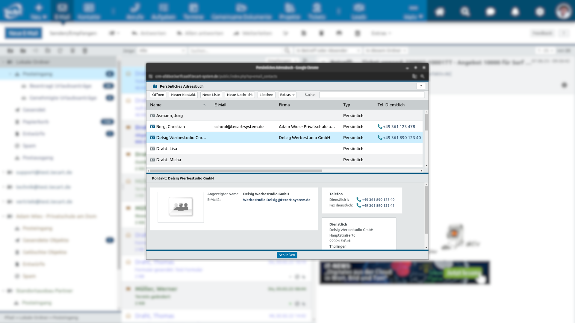 Persönliches Adressbuch
