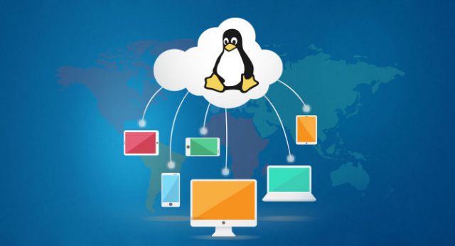 Linux Pinguin mit verschiedenen Devices